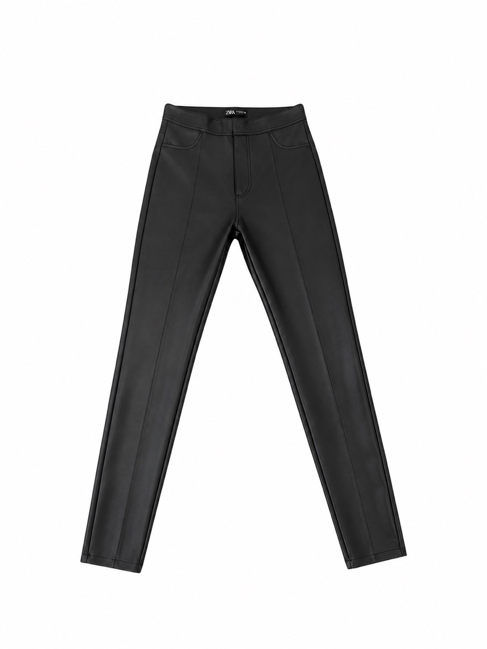ZARA High-Waisted Faux Leather Leggings – Black - Picture 3 of 5